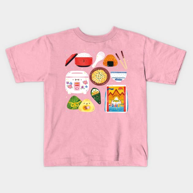 Hold My Rice Kids T-Shirt by Figberrytea